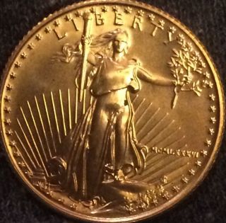 1986 Gold 1/4 Ounce $10 Coin Roman Numerals 