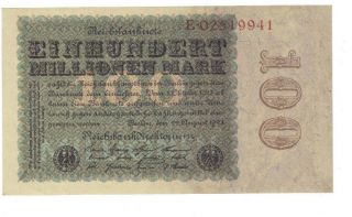 1923 German 100 Million Marks For Only $4.  97 Buy It Now photo