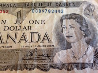 Canadian $1 Bill 1973 Circulated photo