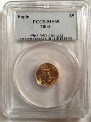 2003 $5 Gold American Eagle Ms - 69 Pcgs photo