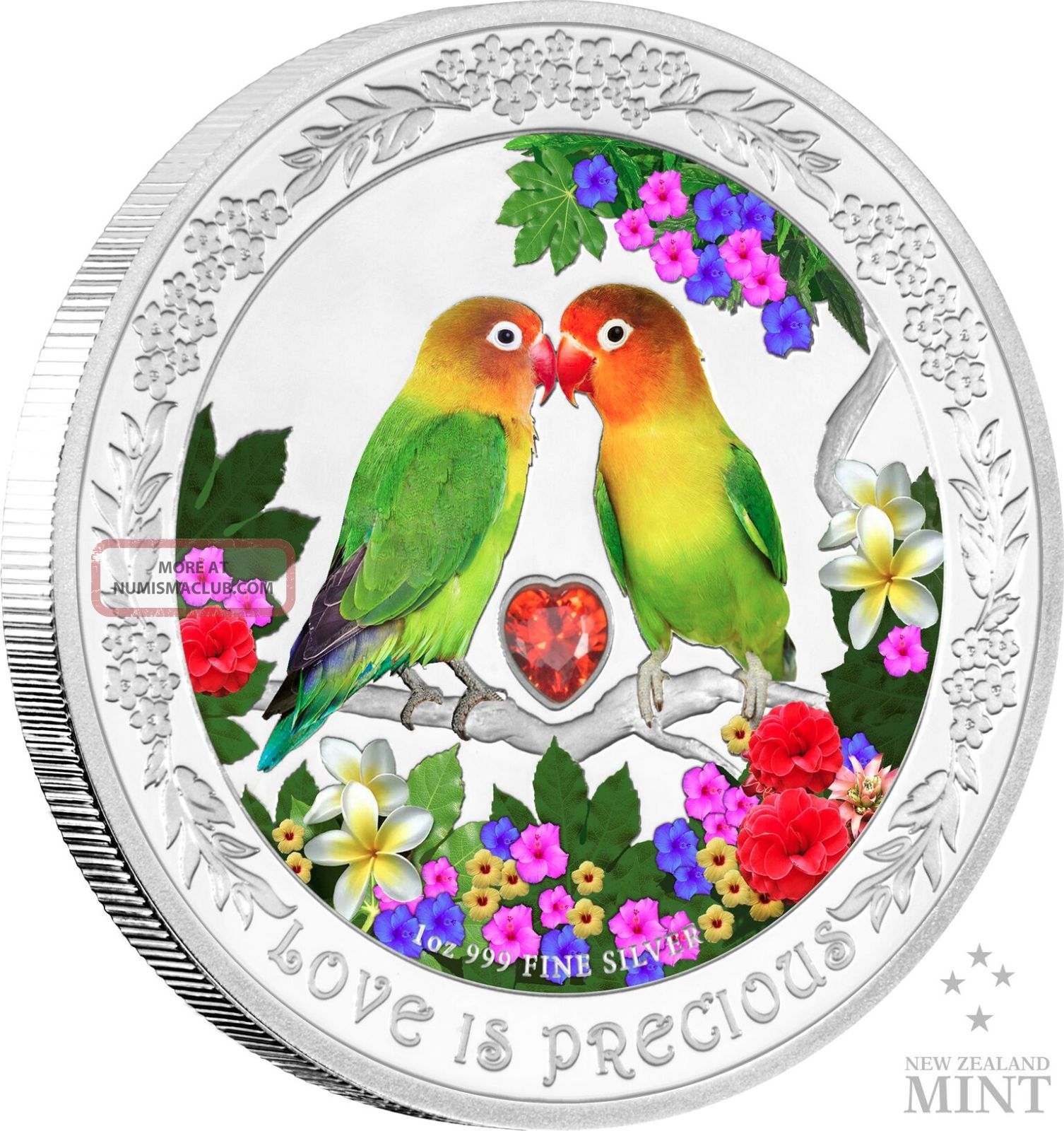 2017 Niue - Love Is Precious Silver Coin 1 Oz - Lovebirds Coins: Canada photo