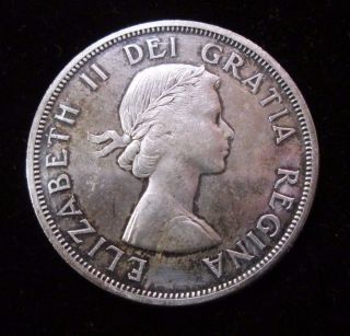Vintage 1963 Elizabeth Ii Dei Gratia Regina Canada Silver Dollar Coin 800 Silver photo