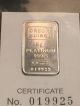 5 Gram.  9995 Platinum Bar - Credit Suisse Liberty Mtb Valcambi Platinum photo 1