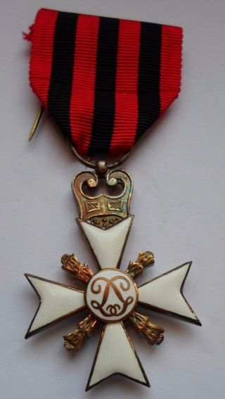 Belgium / Civc Decoration Enameled Cross Order Medal / Croix Civique Belge photo