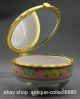 85mm China Colour Porcelain Peafowl Flower Mirror Fashion Jewelry Box Coins: Ancient photo 2