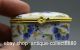 49mm China Colour Porcelain Blue Flower Leaf Decorative Border Vogue Jewelry Box Coins: Ancient photo 1