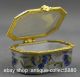 49mm China Colour Porcelain Blue Flower Leaf Decorative Border Vogue Jewelry Box Coins: Ancient photo 4