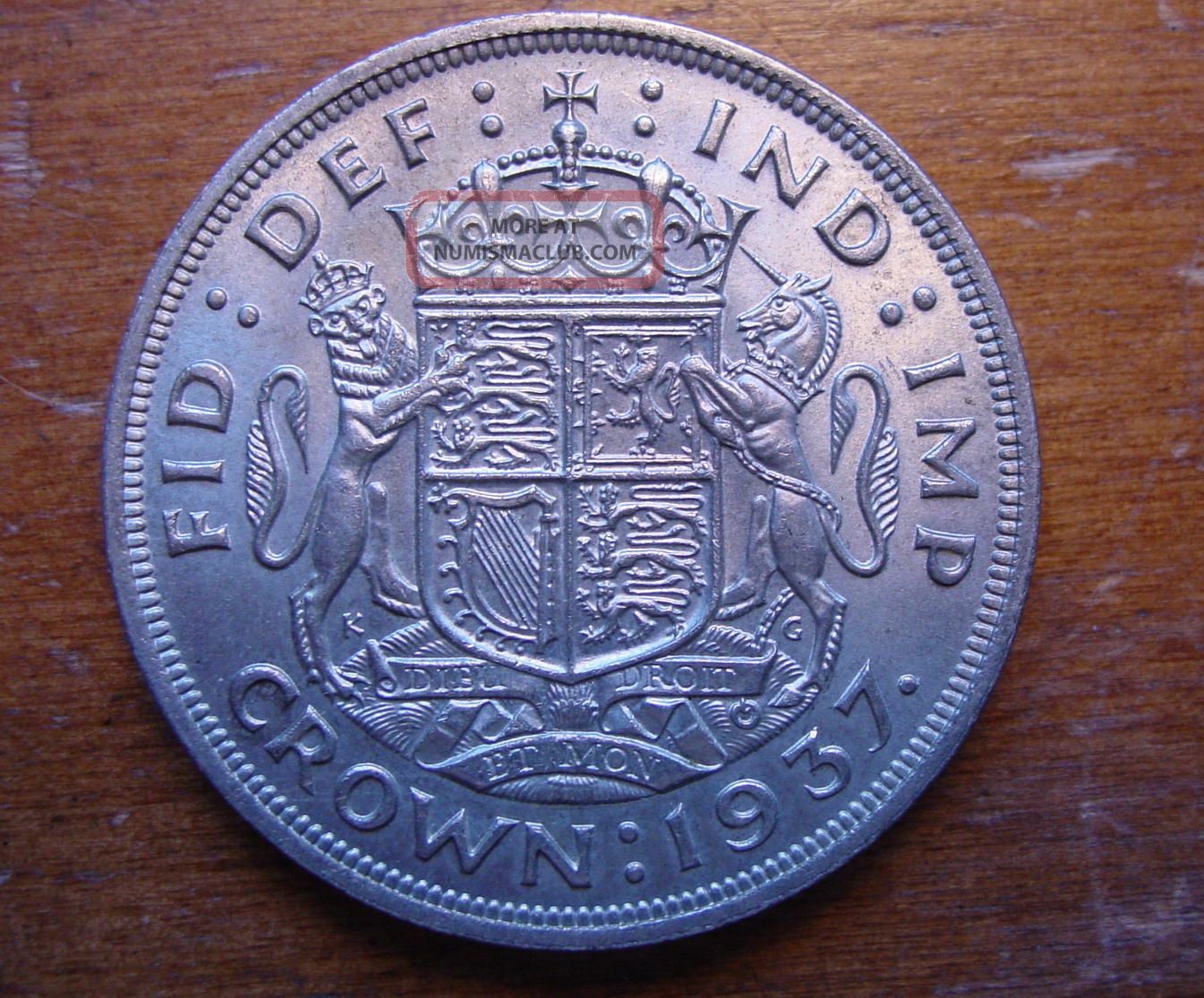 Better British Silver Crown Coin King George Sixth Coronation 1937 UK (Great Britain) photo