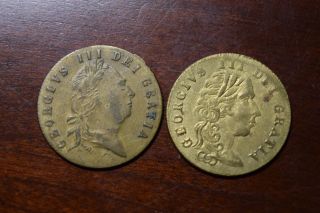1768 & 1797 Great Britain 18th Century Georgivs Iii Rare 2 Coin /token/medal photo