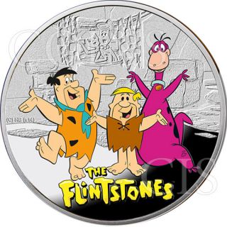 Niue 2013 1$ Cartoon Characters Flintstones Proof Silver Coin photo