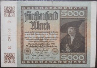 Germany Reichbanknote - 5000 Mark - Year 1922 - photo