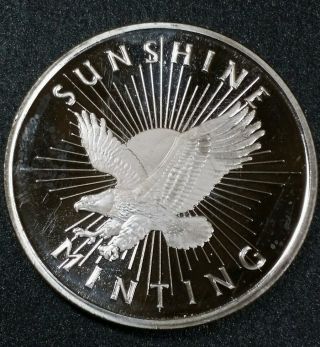 Sunshine 1oz.  999 Fine Silver Round With Reeded Edge☆silver Bullion Coin 3 photo