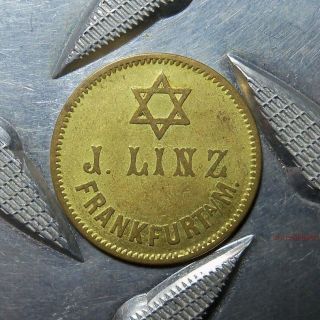 Germany - Ww1 Beer Ration Coin - Linz - Judaica - Rare German Coinage - Star Of David photo