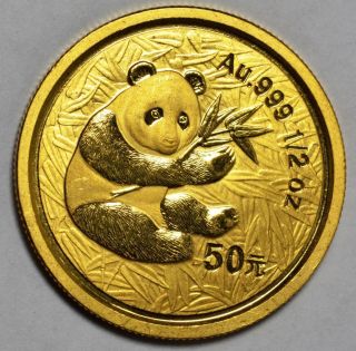 2000 China 1/2 Ounce.  999 Gold Panda And Ships For photo