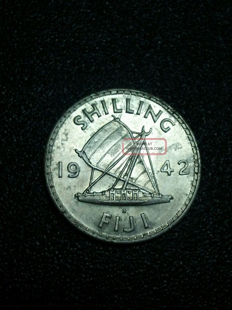 Fiji Shilling 1942 Silver Coin South Pacific photo