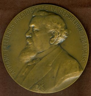 1907 French Medal Issued To Honor Armand Fallieres,  President Of France photo