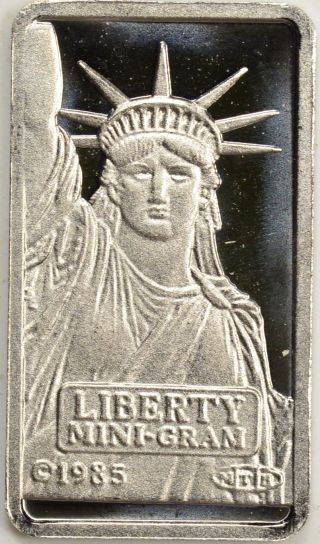 1985 Credit Suisse Statue Of Liberty 1 Gram Platinum Bar photo