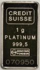 1985 Credit Suisse Statue Of Liberty 1 Gram Platinum Bar Platinum photo 1
