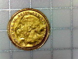 King George V Solid 8 Karat Gold 10mm Miniature Sovereign Design photo