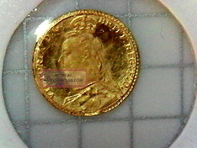 Queen Victoria Jubilee Head Solid 8 Karat Gold 10mm Miniature Sovereign Design UK (Great Britain) photo