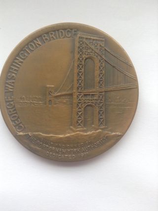 1931 George Washington Bridge Commemorative Bronze Medal photo