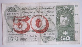 Switzerland 50 Franken Francs 1970 photo
