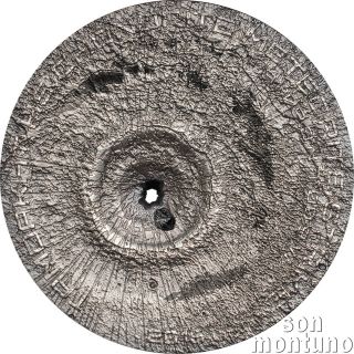 Tamdakht Meteorite Strike Antique Finish Silver Coin 2016 Cook Islands 2 Dollars photo