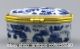 49mm Chinese Blue And White Porcelain Flos Rosae Rugosae Leaf Vogue Jewelry Box Coins: Ancient photo 3