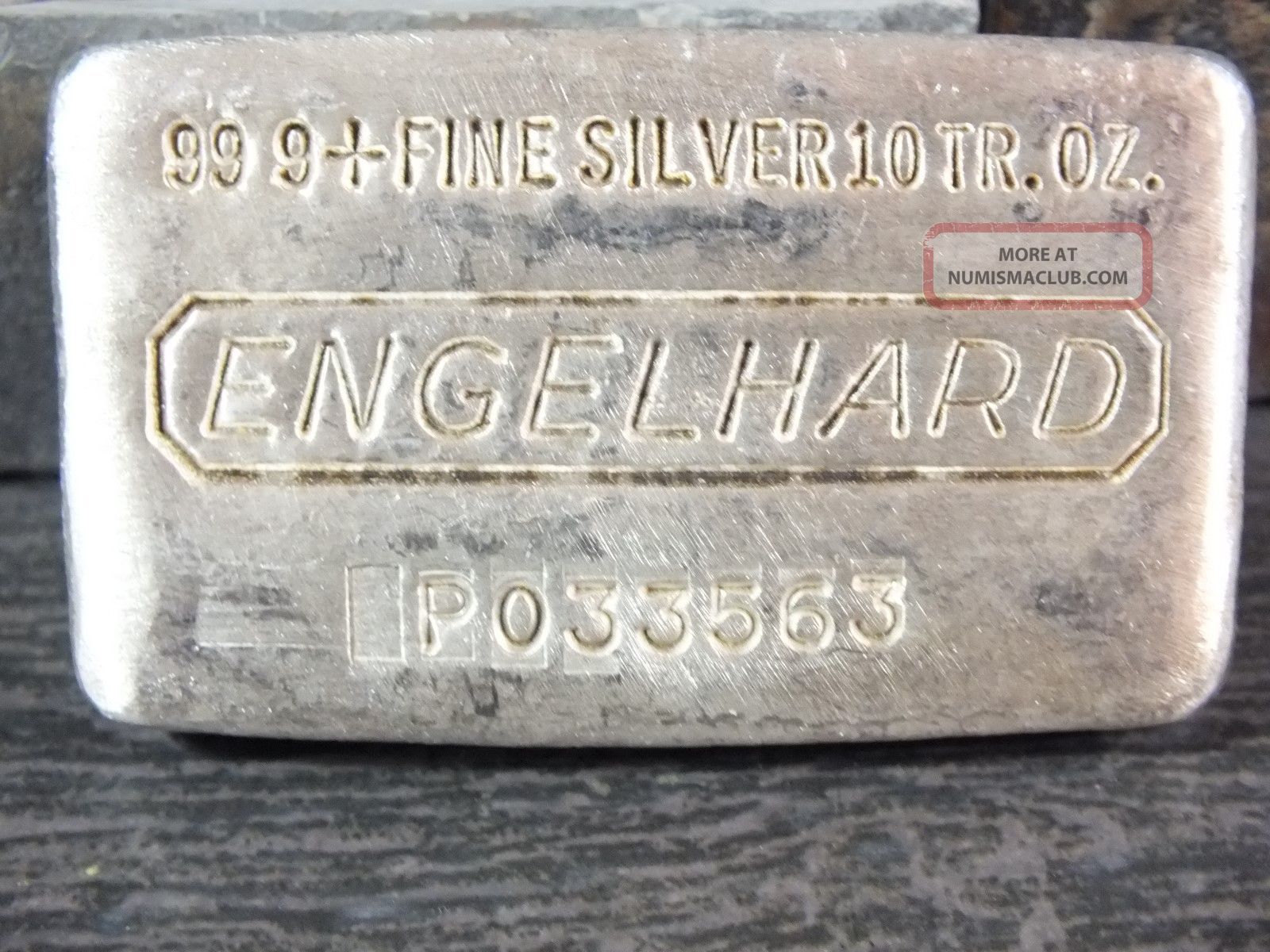 Engelhard 10 Troy Oz Bar 999 Silver Old Pour (waffle Back)