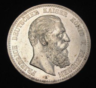 1888 A Prussia 5 Marks Silver Coin Looks Au Km 512 photo