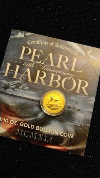 1/10 Oz Gold Pearl Harbor (perth) With photo