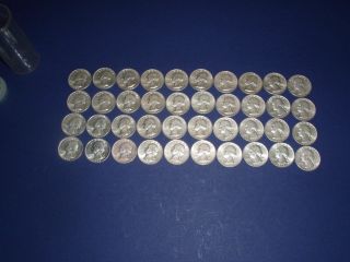 Forty 1962d Uncirculated Washington Silver Quarters photo
