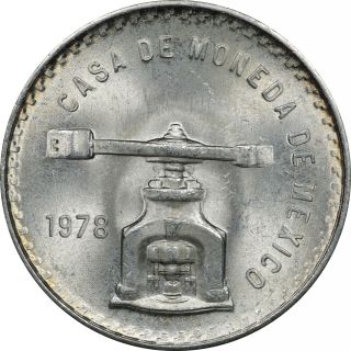 1978 Mexico Balance Scale Silver 1 Onzas 1 Ounce Silver Unc,  Key Date photo