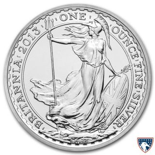 2013 1 Oz British Silver Britannia Coin (bu) - Sku 0171 photo