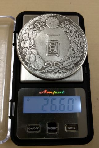 Japan Meiji 1en Silver Coin 1878 Year Meiji 11nen 0123 photo