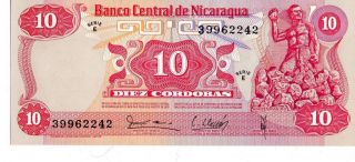 Nicaragua 1979 10 Cordobas Currency Unc photo