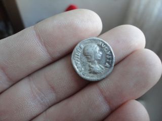 Ancient Roman Silver Ar Denarius Coin Plautilla Wife Of Caracalla198 - 217 Ad photo