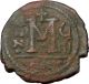 Maurice Tiberius 582ad Follis Large Ancient Byzantine Medieval Coin I35211 Coins: Ancient photo 1