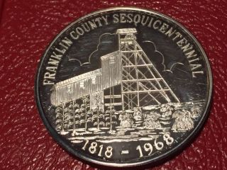 1968 Franklin Co Illinois Sesquicentennial.  999 Fine Silver Round 106 Of 500 photo