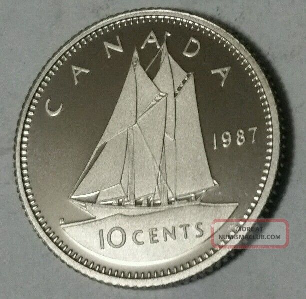 1987 Canada 10 Cent Proof Ultra Heavy Cameo Dime. Coins: Canada photo