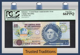 Tt Pk 50a 1992 Bahamas 1 Dollars 
