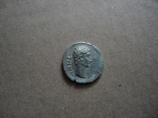 Ancient Roman Silver Ar Denarius Coin Augustus 27 Bc Extremely Rare photo
