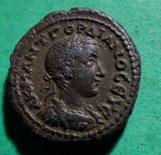 Tater Roman Provincial Ar22 Billon Tetradrachm Coin Of Gordian Iii Nike photo