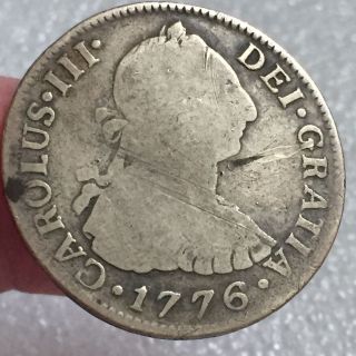 1776 - Spainish Silver 2 Reales - Fm Mexico - 1776 photo