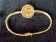 18 K Yellow Gold Heavy Bracelet Surounding A Dos Pesos 1945 22k Gold Coin Gold photo 1
