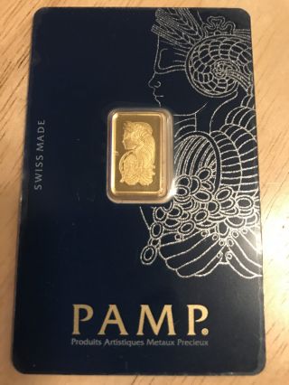 2.  5 Gram Gold Bar - Pamp Suisse Lady Fortuna Veriscan (b) photo