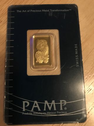 2.  5 Gram Gold Bar - Pamp Suisse Lady Fortuna Veriscan (a) photo