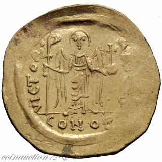 Byzantine Gold Solidus Maurice Tiberius 582 - 602 Ad Constantinople photo