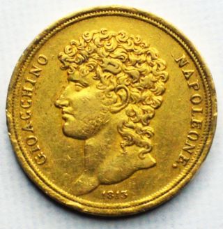 Italy 1813 (small Date) 40 Lire Of Joachim Murat - Napoleonic Kingdom photo