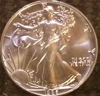 1987 American Silver Eagle Beauty,  Value,  Security Silver Up The Eagle Flys photo